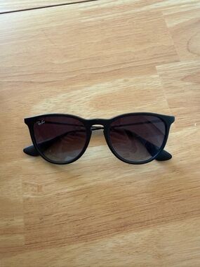 Ray-Ban Black Frame Sunglasses with Gradient Smoke Lenses